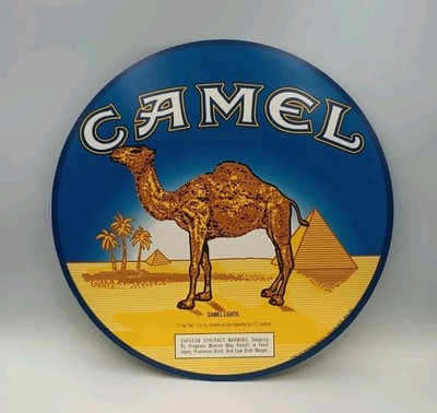 Camel Cigarettes 15'' Double-sided Circular Cardboard Cutout 1999 Tobacco Sign 