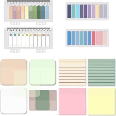 BAYTORY 1300 Blatt Pastell Transparent Haftnotizen, Klar Wasserdicht 3 x 3 Zoll