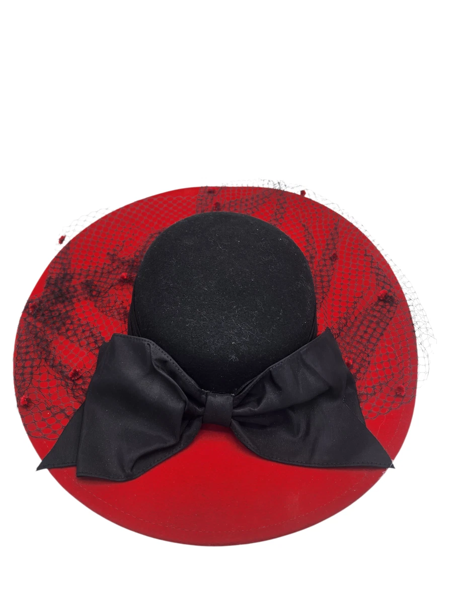 Wide Brim Red 100% Wool Vintage Hats for Women for sale | eBay display picture 3