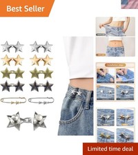 10 Set Pant Waist Tightener Star Buttons Pins for Loose Jeans Reusable Waist ...