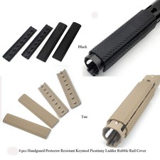 Rail Mount Protector Resistant Rubber Cover for Key mod Rails 4pcs/Set Black/Tan