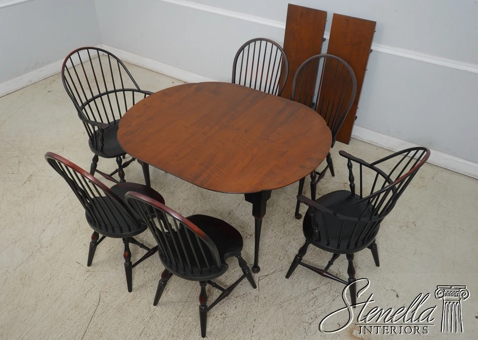 L65802EC/03EC: Set of 6 Tiger Maple Dining Room Table & Chairs Set - Image 2 of 4