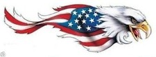 EAGLE WITH US FLAG ON WINGS STICKER BUMPER STICKER WINDOW STICKER DIE CUT