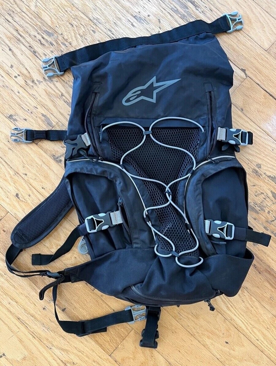 AlpineStars Tech Touring Motorcycle Riding Backpack Black