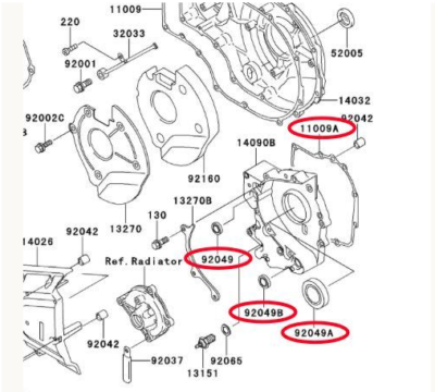 Kawasaki ZRX1100 Genuine C1-C4 Transmission Cover Gasket Oil Seal