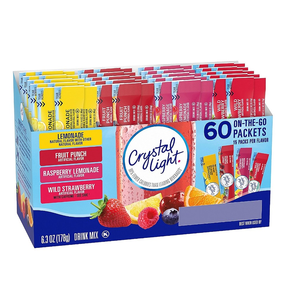 Crystal Light Lemonade Fruit Punch Powdered Drink Mix Variety 3 Pack