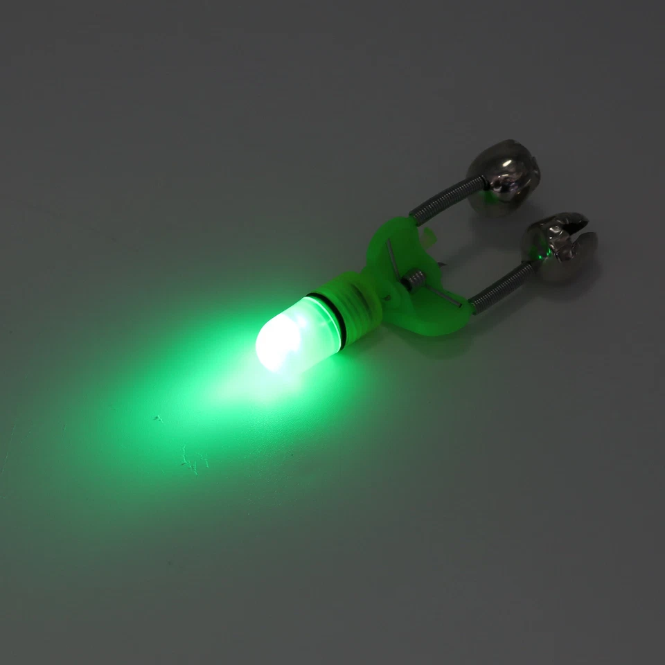20 PIEZAS LED Pesca Nocturna Mordedura Cebo Alarma 2 Campanas Luz Caña Punta Clip Anillo de Alerta Foto 3 de 4