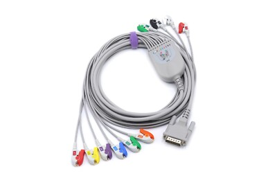 Schiller AT1, AT2 15 pin 10 Leads Grabber EKG Cable 4.0 - Same Day Shipping