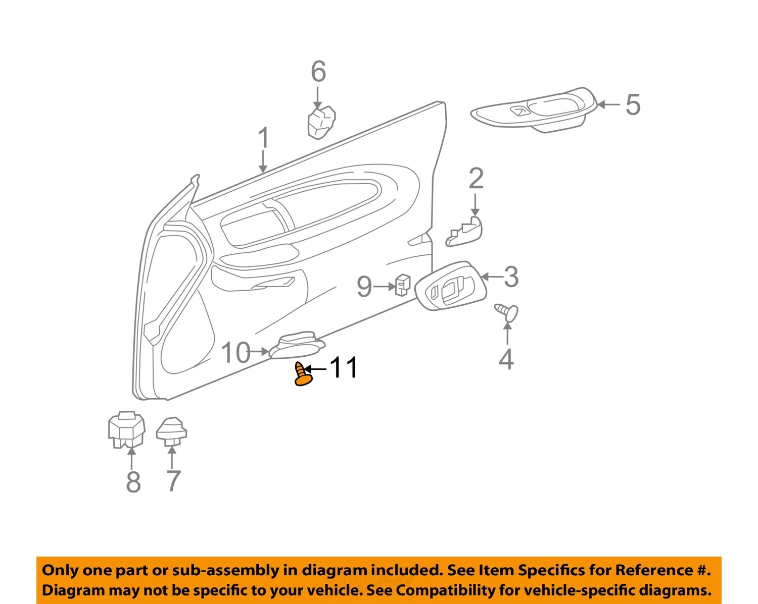 Chevrolet GM OEM 06-07 Monte Carlo Door-Pull Pocket Screw 11561728