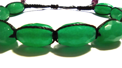Tibetisches Shambala Makramee Armband Jade Smaragd Armband mm08x12