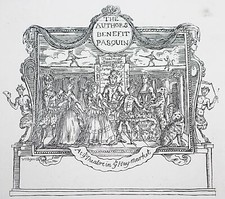 1820s/30s WILLIAM HOGARTH Engraved Print "The Author's Benefit Pasquin" London