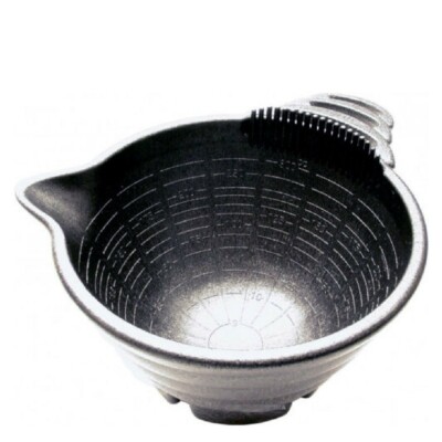 YS Park Tint Bowl - Stone Graphite hair colors, w/ measurement lines