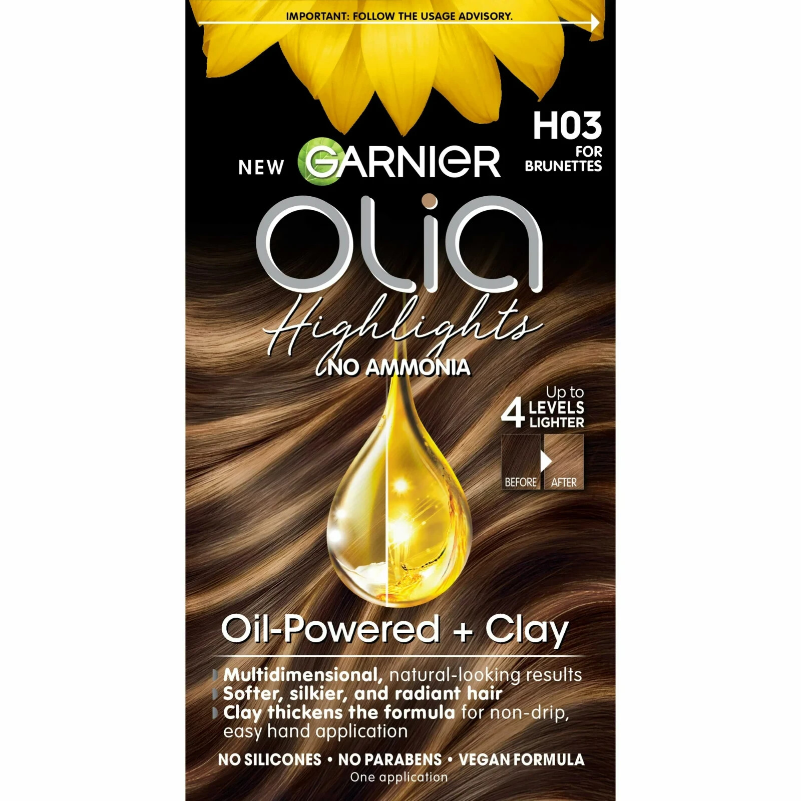 Garnier Olia Oil Powered and Kaolin Clay Ammonia Free Highlights Kit, For Blonde