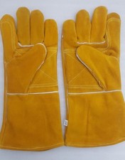 2 pairs leather welders mig welding gauntlets protective gloves heat resistant