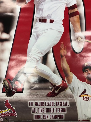 1998 BASEBALL POSTER *MARK McGWIRE HOME RUN CHAMPION* CARDINALS 22X34 PB1 - Picture 2 of 3
