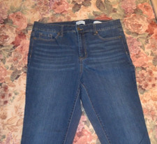 Jessica Simpson Blue High Rise Skinny Ankle Jeans Whiskered Size 12 33" x 25.5