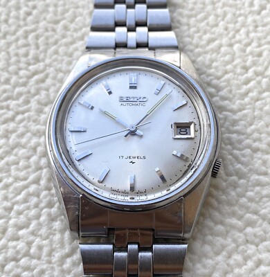 Seiko 7025-8100 Automatic Vintage Watch Men's VTG 70's White Dial