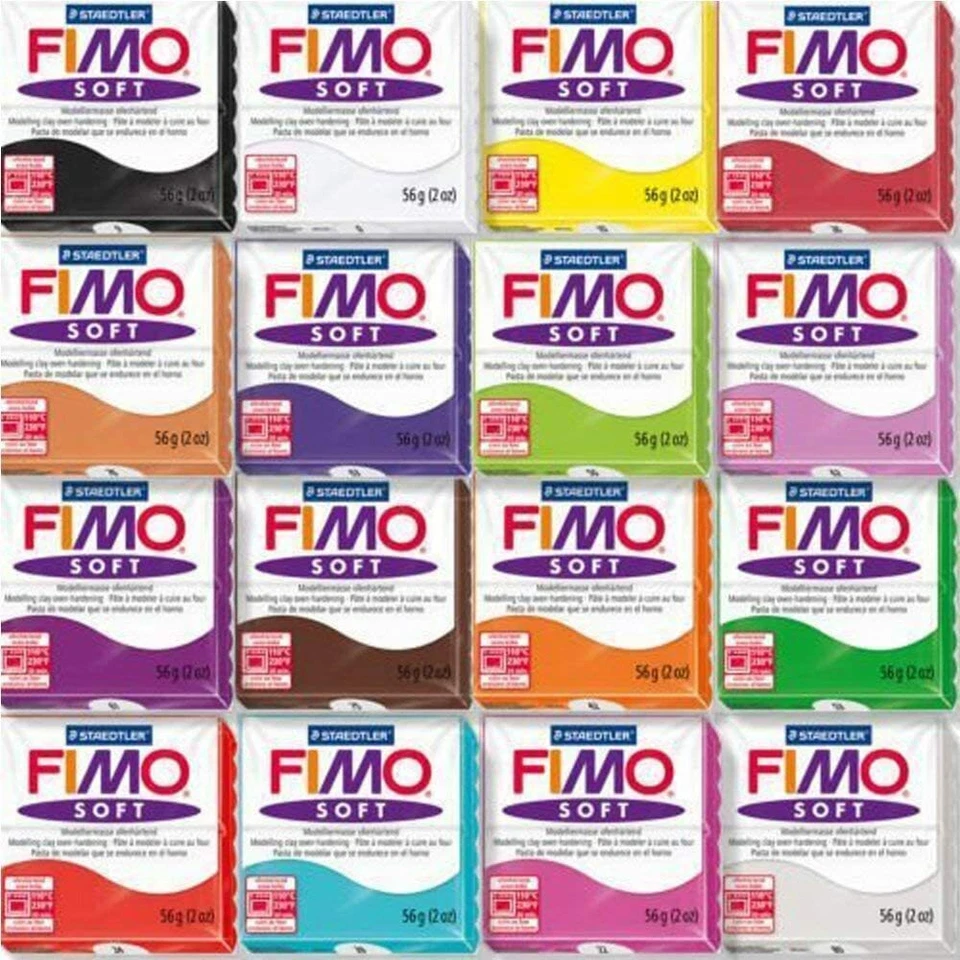Staedtler Fimo Oven Bake Clay - Starter Set of Assorted Colours- 12 x 57g Blocks