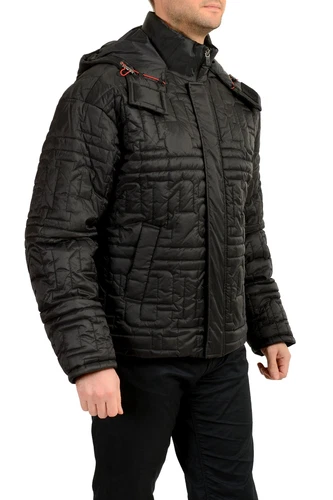 Scuderia Ferrari Fluid Black Parka Jacket With Detachable Hood US 2XL IT 56 image 2