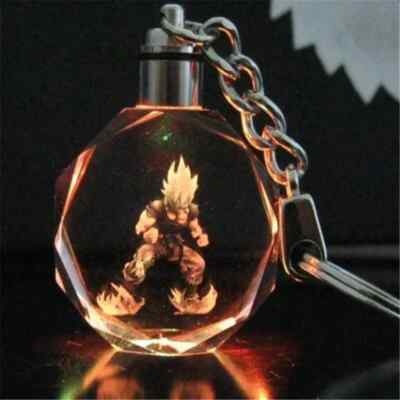 Dragon Ball Dragonball Z Son Goku Crystal Key Chain Keyring LED Pendant