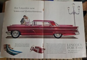 1960 Lincoln Continental Town Car & Old Gold Cigarettes Vintage Print Ads