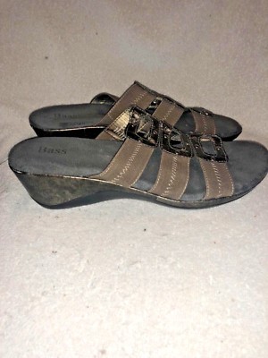 Bass Brown Size Women's Strap Sandals Bronze Metallic