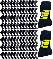 96 Pairs Thermal Work Socks for Men, Heavy Duty Thick Winter Boot Sock Bulk Pack