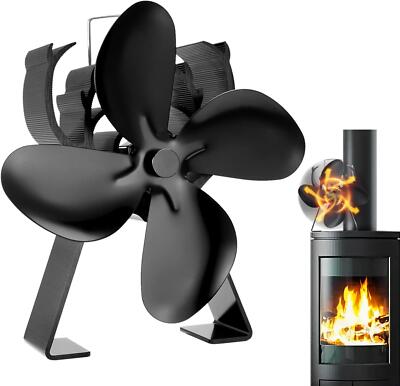 Wood Stove Fan 4 Blade Fireplace Fan For Wood Burning Stove,Heat Powered Stove