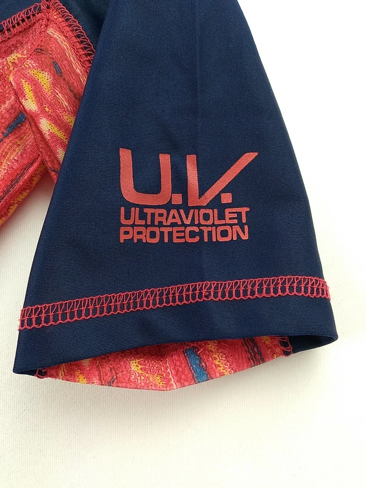 Camisa Coogi Niños Niños Talla 5/6 Azul Manga Corta Pullover con Rojo y Naranja Foto 4 de 4