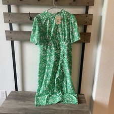 NWT ASOS Green Floral Long Maxi/Midi Dress Vintage Style Housedress U.S. 12 NEW!