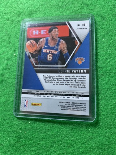 ELFRID PAYTON MOSAIC PRIZM RED CARD JERSEY#6 KNICKS 2019-20 MOSAIC BASKETBALL SP - Picture 8 of 12