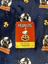 Snoopy Halloween Throw Blanket 50 70 Navy Blue Peanuts Berkshire NWT