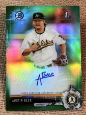 2017 Bowman Chrome 1st GREEN REFRACTOR PROSPECT ROOKIE AUTO Austin Beck 01/99