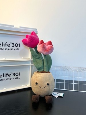 Jellycat Amuseable Fluffy Tulip Potted Plant Plush 11in Doll Gift