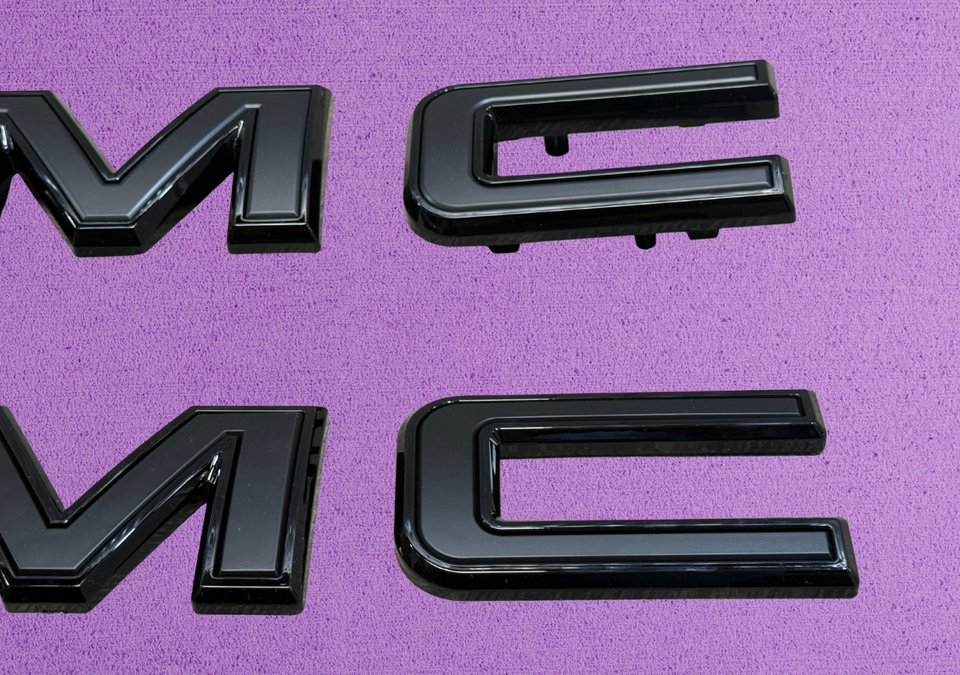 Front Rear Symbol NEW Front & Rear Emblem Black kit For 2019 - 2026 GMC Sierra 1500 ...