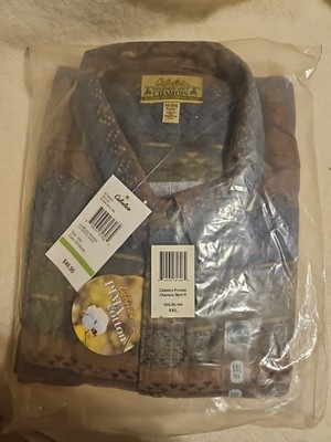 New Sealed Mens Cabela's 5XLR Deer Skin Soft Chamois Fleece Shirt