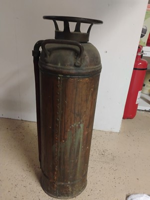Vintage EMPTY COPPER  FIRE EXTINGUISHER  Antique UNDERWRITERS LOOSE STOOPLE