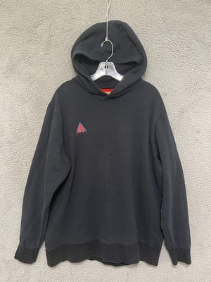 Nike ACG Hoodie Men Size XL Black Pullover Speckled Hem Go Outside AT5500-010