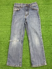 Wrangler Bootcut Boys Jeans 7 Slim Blue Adjustable Waist Denim 112343844
