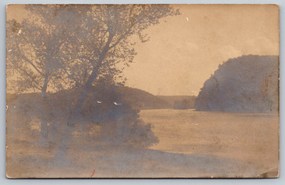 RPPC c1920s Unknown Unidentified Location River Mountains Forest Postcard