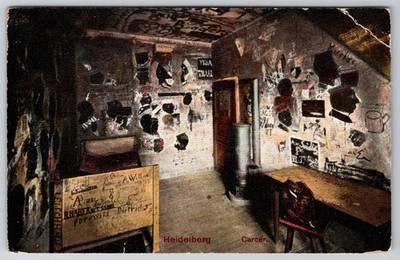 Germany Heidelberg University Student Prison Interior c1909 Postcard