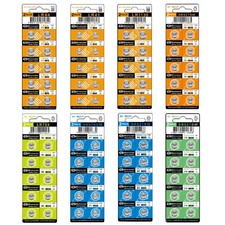 Watch Batteries 80PCS - AG0, AG1, AG3, AG4, AG5, AG7, AG10, AG13, 1.5V Alkali...