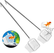 2-Pack White 3-Inch Aquarium Net Small Fish Tank Tool for Shrimp Bettas, Fas