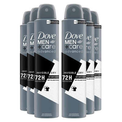 Dove Men+Care 72Hr Invisible Dry Spray Deodorant for Men 5oz - 6 Pack