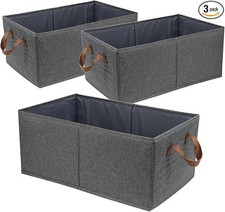 3Pack Sturdy Foldable Storage Boxes for Organizing Large Capacity Storage Bins