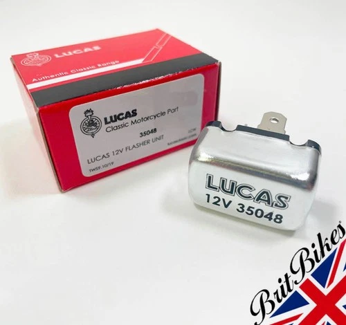GENUINE LUCAS 12V FLASHER RELAY UNIT 35048 BSA, TRIUMPH & NORTON LU35048, SFB115