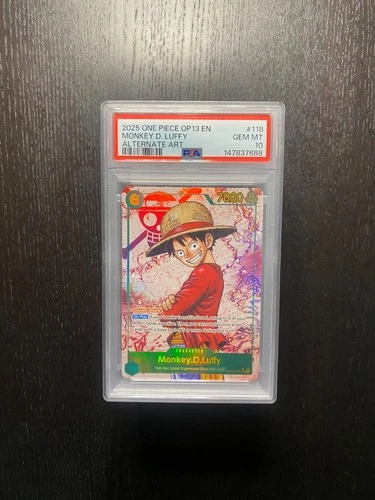 2025 ONE PIECE MONKEY D LUFFY OP13-118 CARRYING ON HIS WILL SEC ALT ART PSA 10