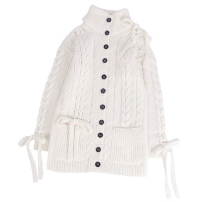 Red VALENTINO Cardigan Long Sleeve Knit Mohair Women XS White Used MOLO-0