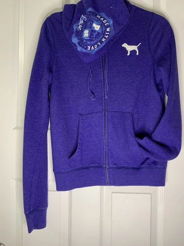 UNDERCOVER Felpa con cappuccio Victorias Secret grigia full zip Love rosa taglia L