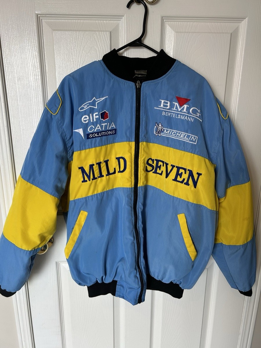 F1 レーシングジャケット ルノー系 レプリカ 刺繍ワッペン 90s Y2K 青 Vintage F1 Renault Racing Jacket Men's Medium Mid To Late 1990's